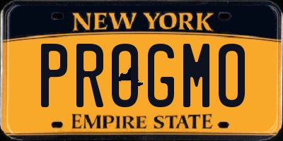 NY license plate PROGMO