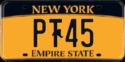 NY license plate PT45