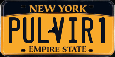 NY license plate PULVIR1