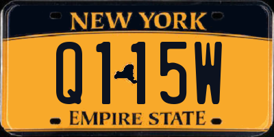 NY license plate Q115W