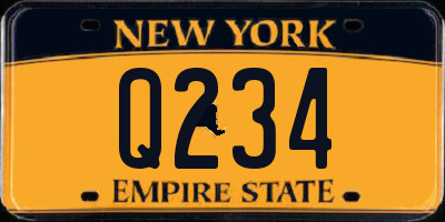 NY license plate Q234