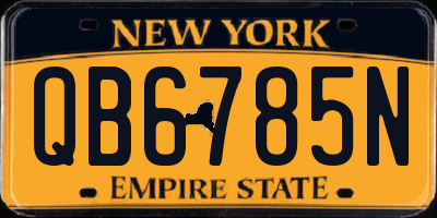 NY license plate QB6785N