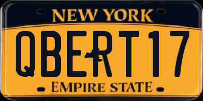 NY license plate QBERT17