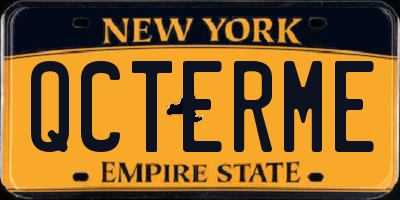 NY license plate QCTERME