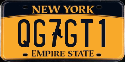 NY license plate QG7GT1