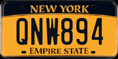 NY license plate QNW894