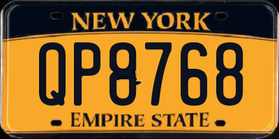 NY license plate QP8768