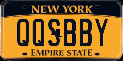 NY license plate QQSBBY