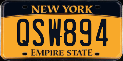 NY license plate QSW894