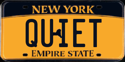 NY license plate QUIET