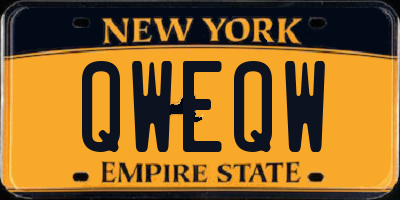 NY license plate QWEQW