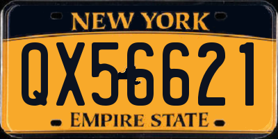 NY license plate QX56621