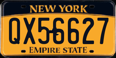 NY license plate QX56627