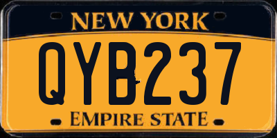 NY license plate QYB237