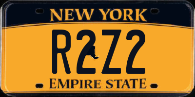 NY license plate R2Z2