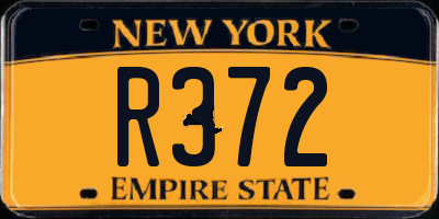 NY license plate R372