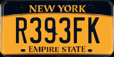 NY license plate R393FK