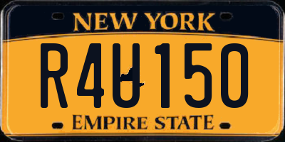 NY license plate R4U150