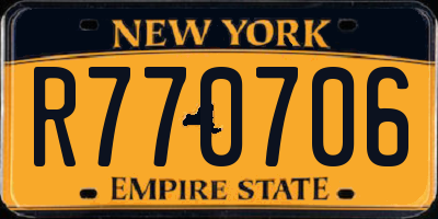 NY license plate R770706