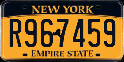 NY license plate R967459