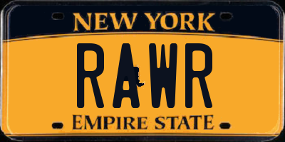 NY license plate RAWR