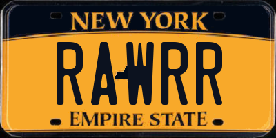 NY license plate RAWRR