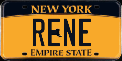 NY license plate RENE