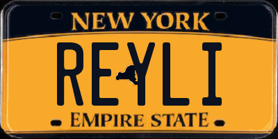 NY license plate REYLI