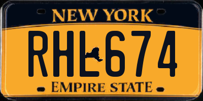 NY license plate RHL674