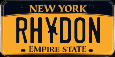 NY license plate RHYDON