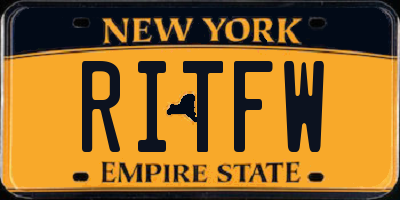 NY license plate RITFW