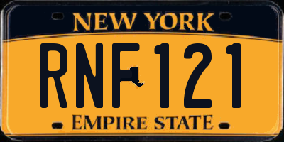 NY license plate RNF121