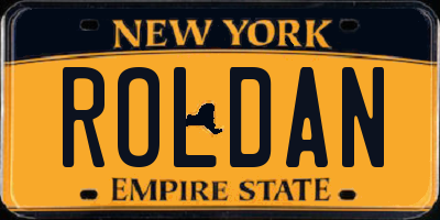 NY license plate ROLDAN