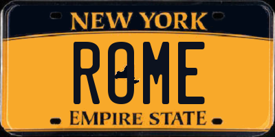 NY license plate ROME