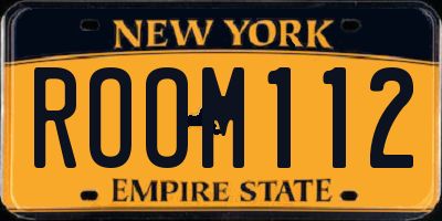 NY license plate ROOM112