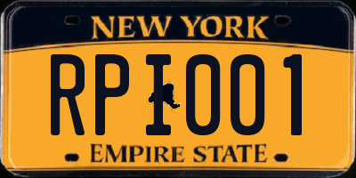 NY license plate RPI001