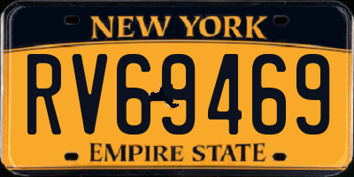 NY license plate RV69469