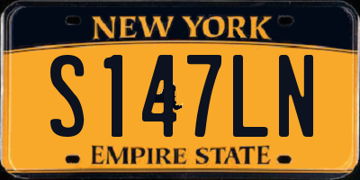 NY license plate S147LN