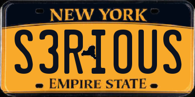 NY license plate S3RIOUS