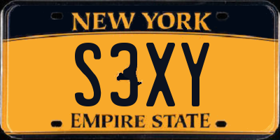 NY license plate S3XY