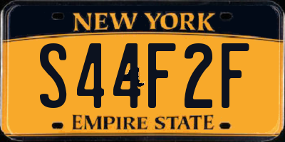 NY license plate S44F2F