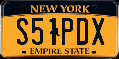 NY license plate S51PDX