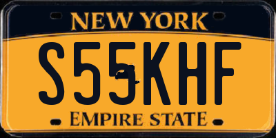 NY license plate S55KHF