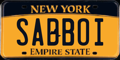 NY license plate SADBOI