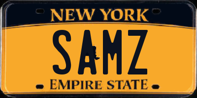 NY license plate SAMZ