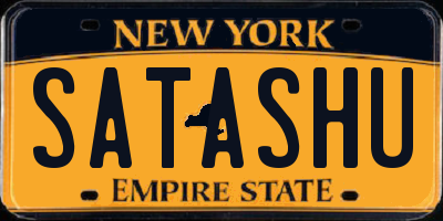 NY license plate SATASHU