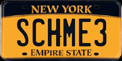 NY license plate SCHME3