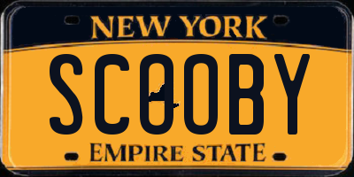 NY license plate SCOOBY