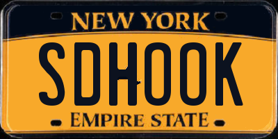 NY license plate SDHOOK