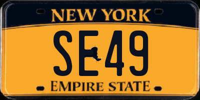 NY license plate SE49